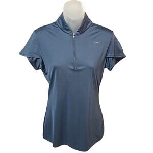 Nike Golf Dri-FIT Women’s Blue Tour Performance 1/4 Zip Short Sleeve Size Sm